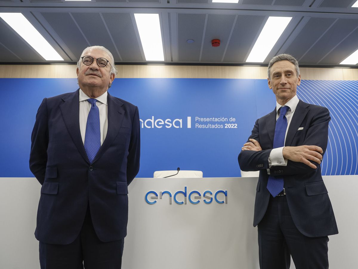 Foto: El consejero delegado de Endesa, José Bogas (i), y el director general Económico-Financiero, Marco Palermo. (EFE/Daniel González) 