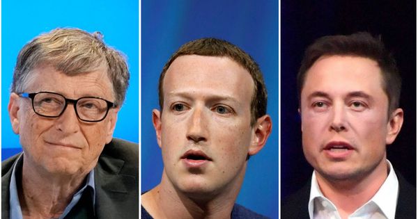 Foto: Bill Gates, Mark Zuckerberg y Elon Musk (Reuters)