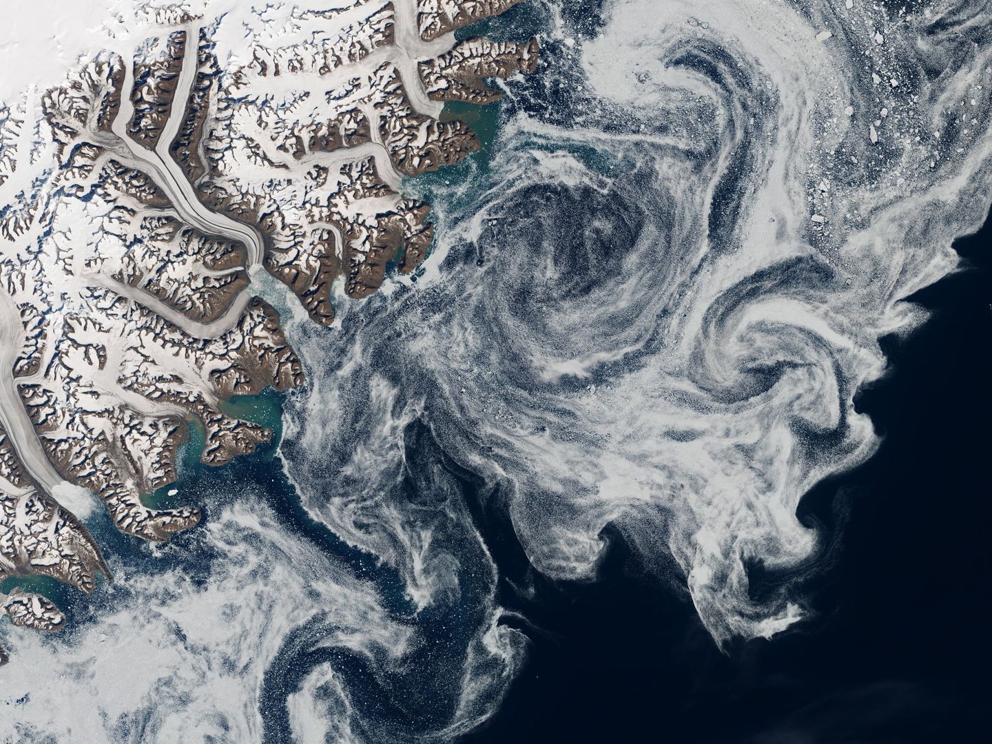 Vista desde el satélite de Groelandia. Foto:EFE EPA NASA 