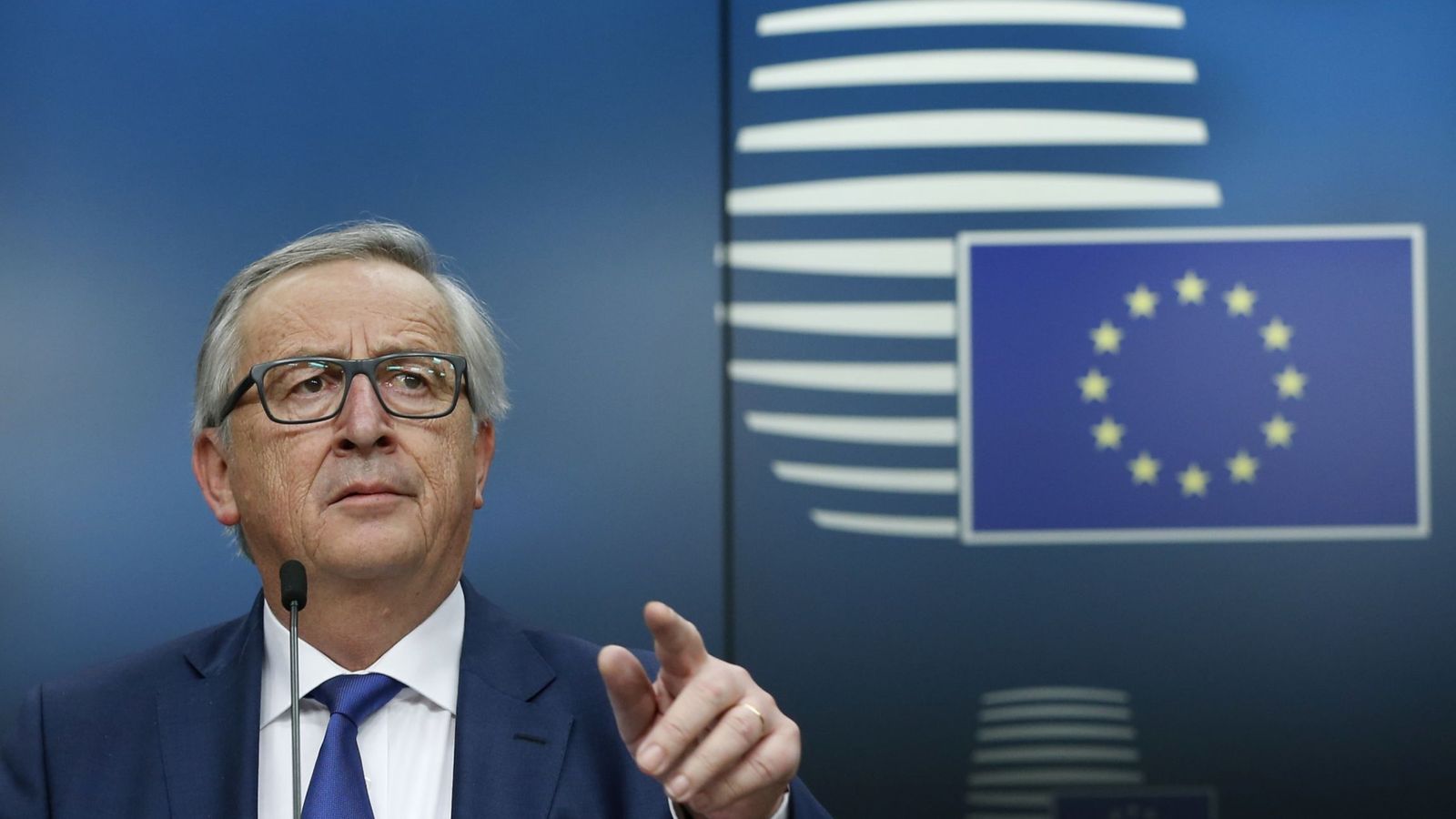 Foto: Jean-Claude Juncker durante una rueda de prensa en el transcurso de la Cumbre de Líderes de la UE en Bruselas, el 23 de marzo de 2018. (Reuters)