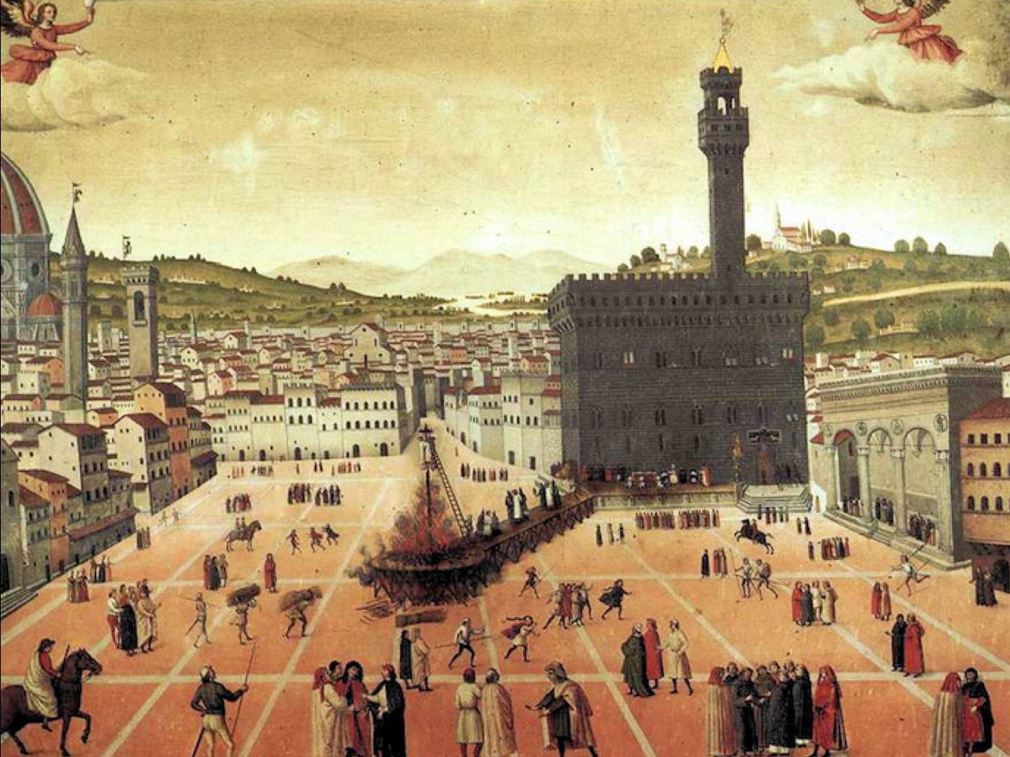 Ejecución de Savonarola en la Piazza della Signoria.