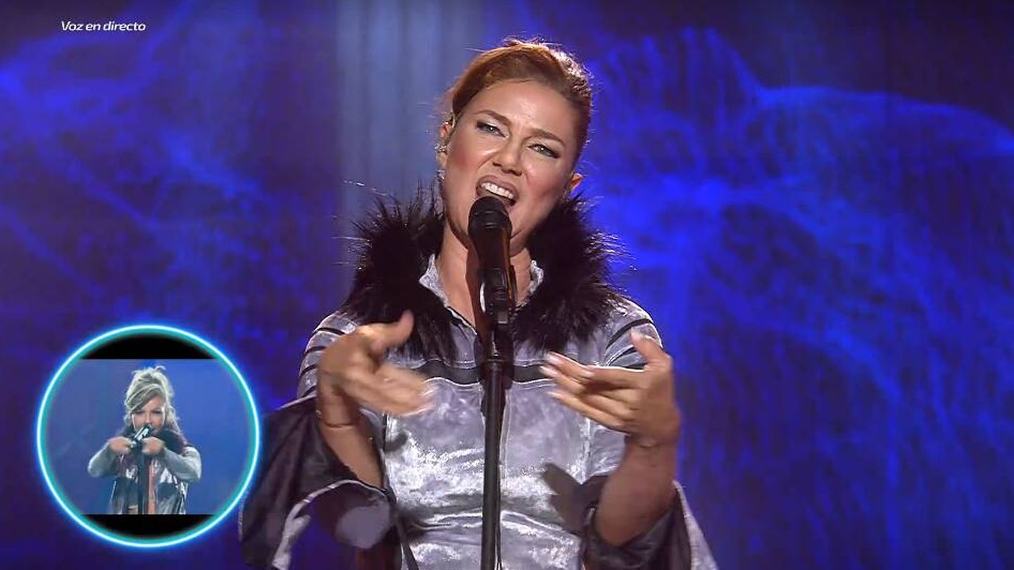 Anne Igartiburu imitando a Thalía en 'Tu cara me suena'. (Atresmedia)