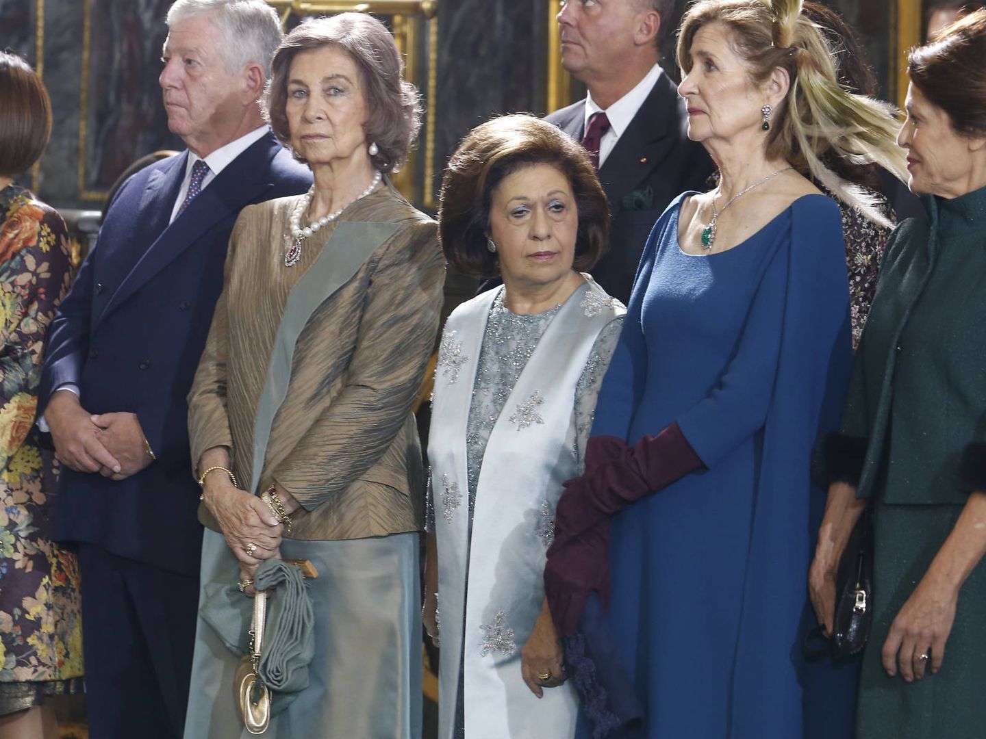 La reina Sofía en la boda de Felipe de Serbia. (Getty)