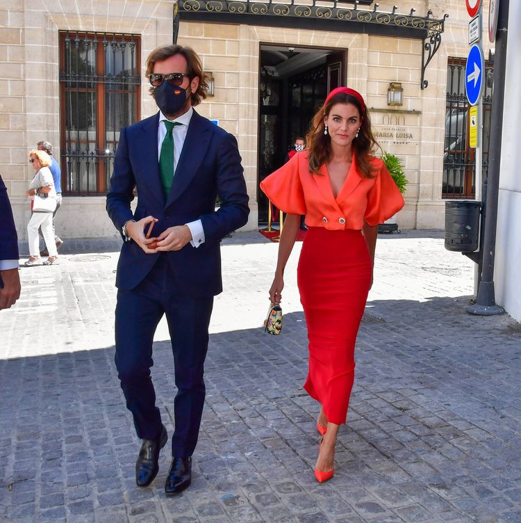 Amaia Salamanca y Rosauro Varo, en la boda de Carlos Cortina. (Gtres)