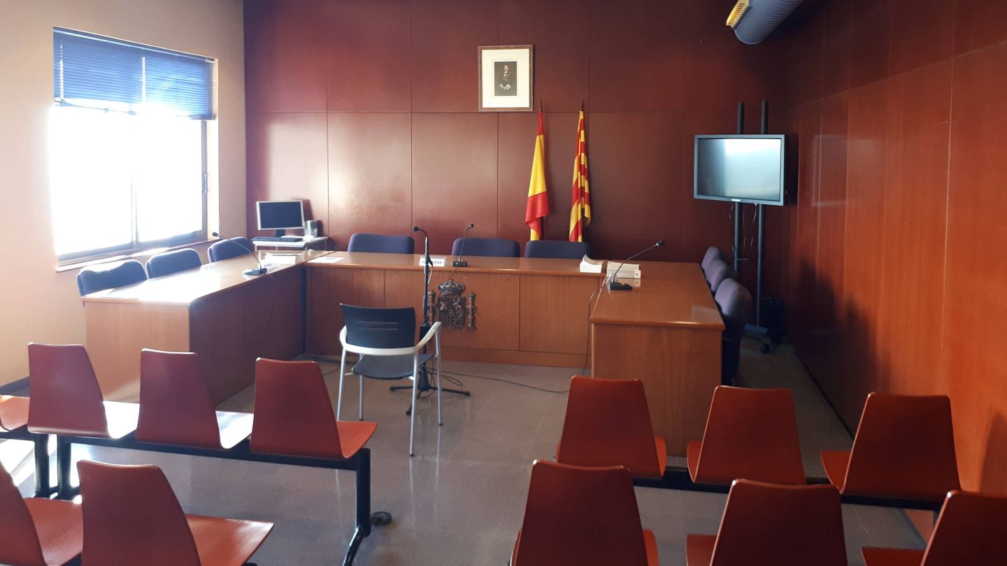 Una sala para simular juicios en la escuela judicial de Barcelona. R. M.