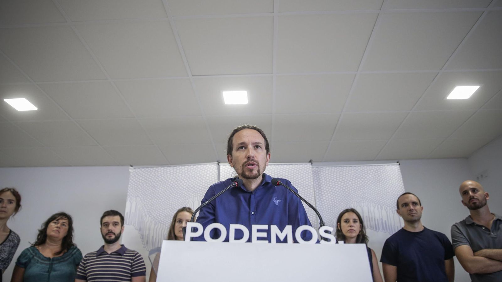 Foto: El líder de Podemos, Pablo Iglesias, durante la rueda de prensa que ha ofrecido tras la reunión del Consejo de Coordinación de la formación (Efe)