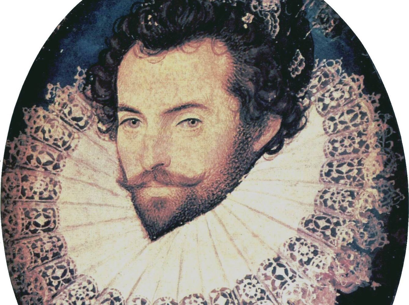 El retrato oval de sir Walter Raleigh pintado por Nicholas Hilliard. (The Yorck Project)