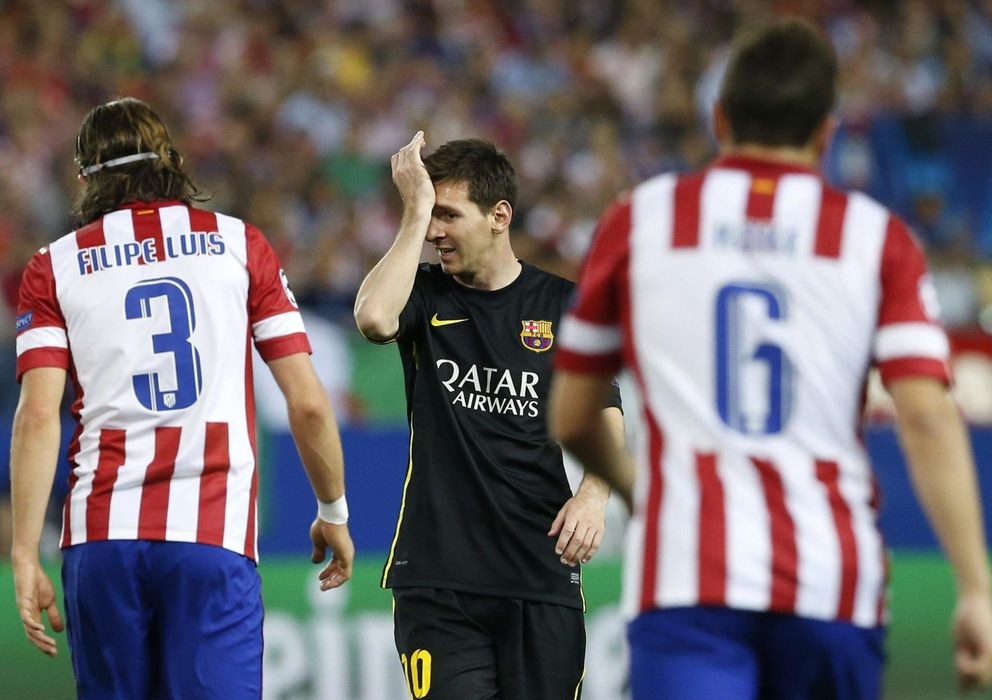 Foto: Leo Messi apenas apareció durante el Atlético-Barcelona (EFE)