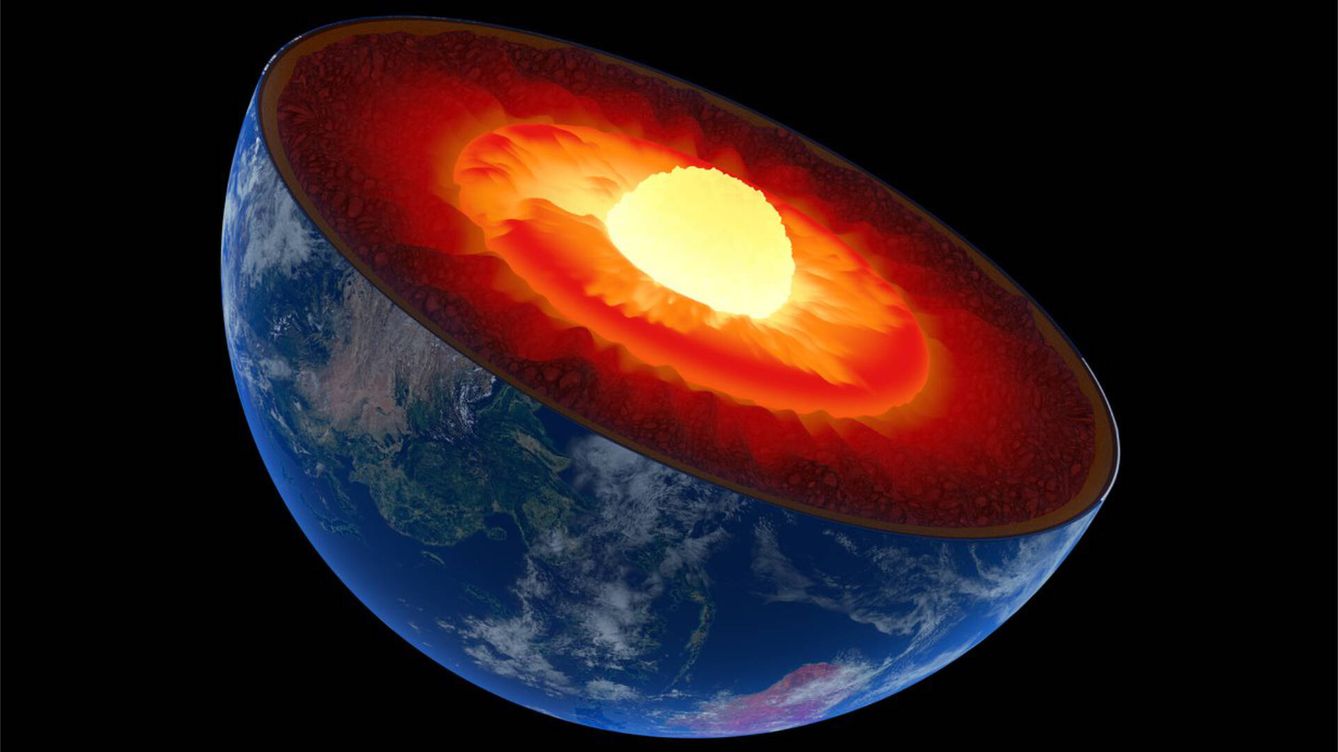 Foto: El núcleo terrestre. (Los Alamos National Laboratory)