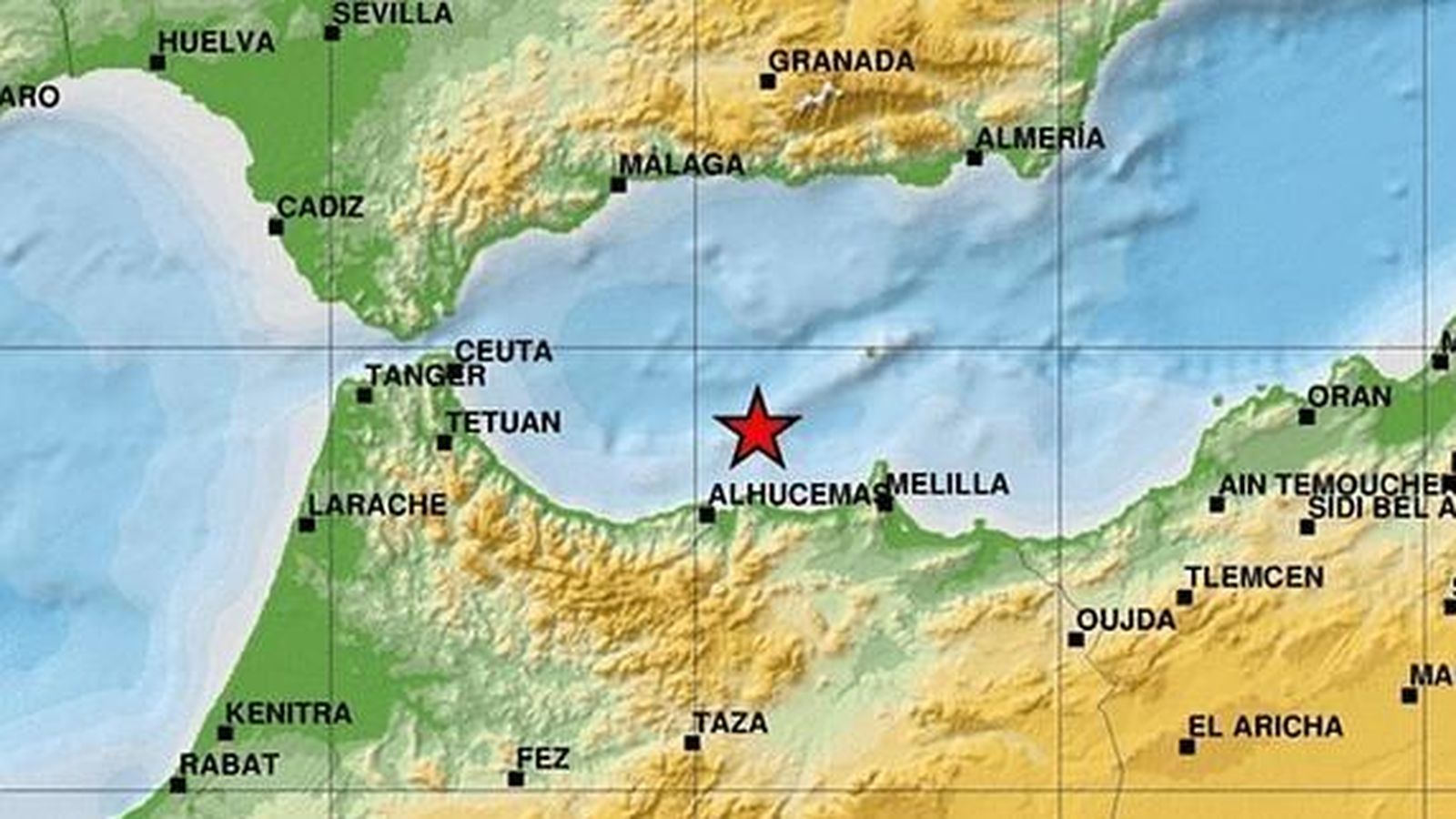 Foto: Zona del mar de Alborán en el que se ha producido el terremoto