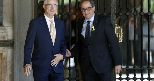 Foto: El presidente de Cataluña, Quim Torra, y el presidente de Flandes, Geert Bourgeois. (EFE)