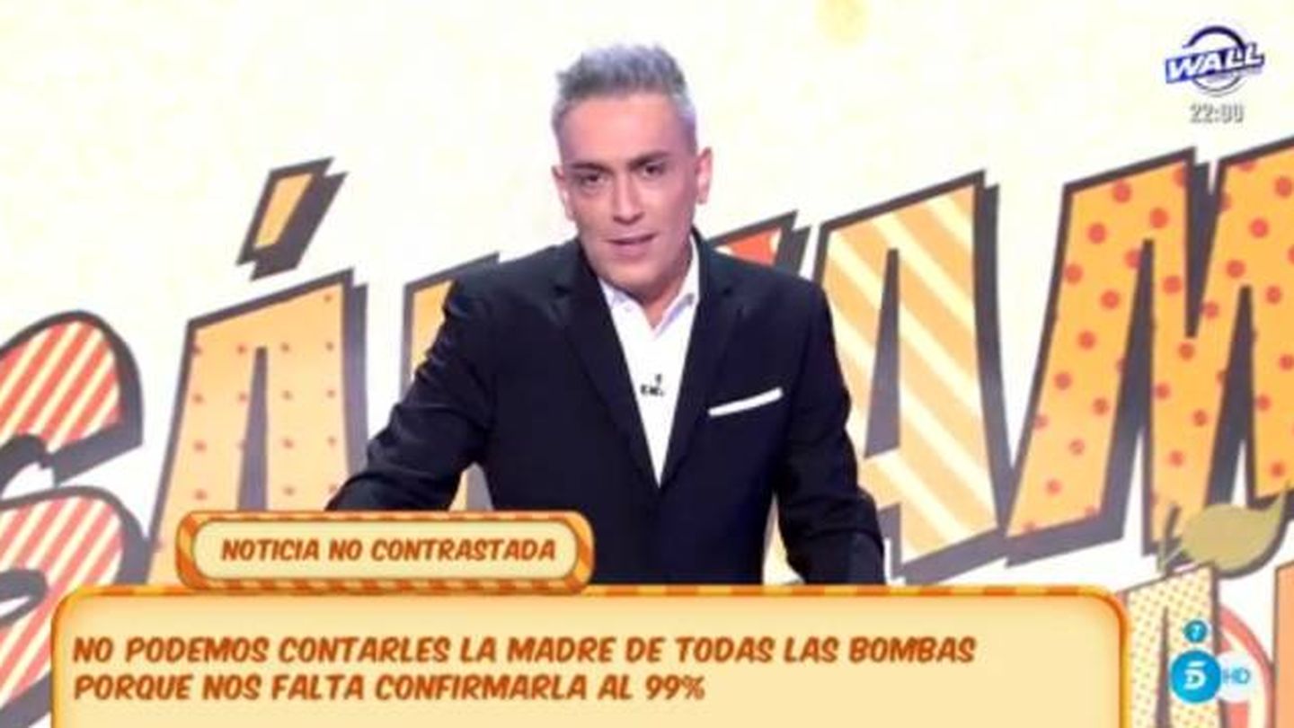 Kiko Hernández contando la noticia del supuesto embarazo de Chabelita