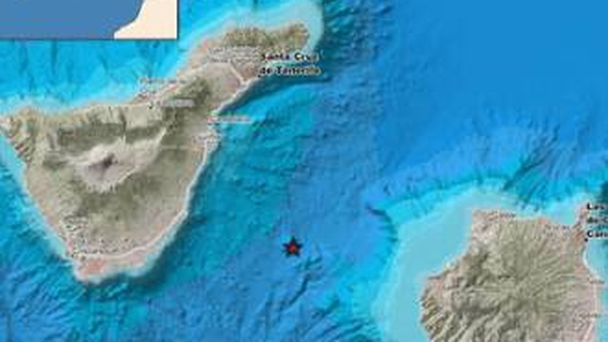 Registrado un terremoto de magnitud 3,4 entre las islas de Tenerife y Gran Canaria