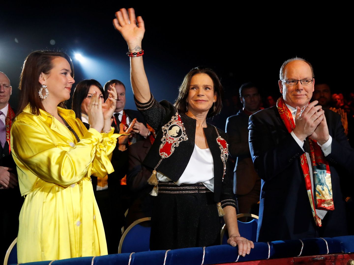 Estefanía, Alberto y Pauline Ducruet, en la última edición del Festival Internacional de Circo de Montecarlo. (EFE)