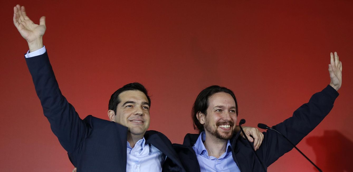 Alexis Tsipras y el líder de Podemos, Pablo Iglesias