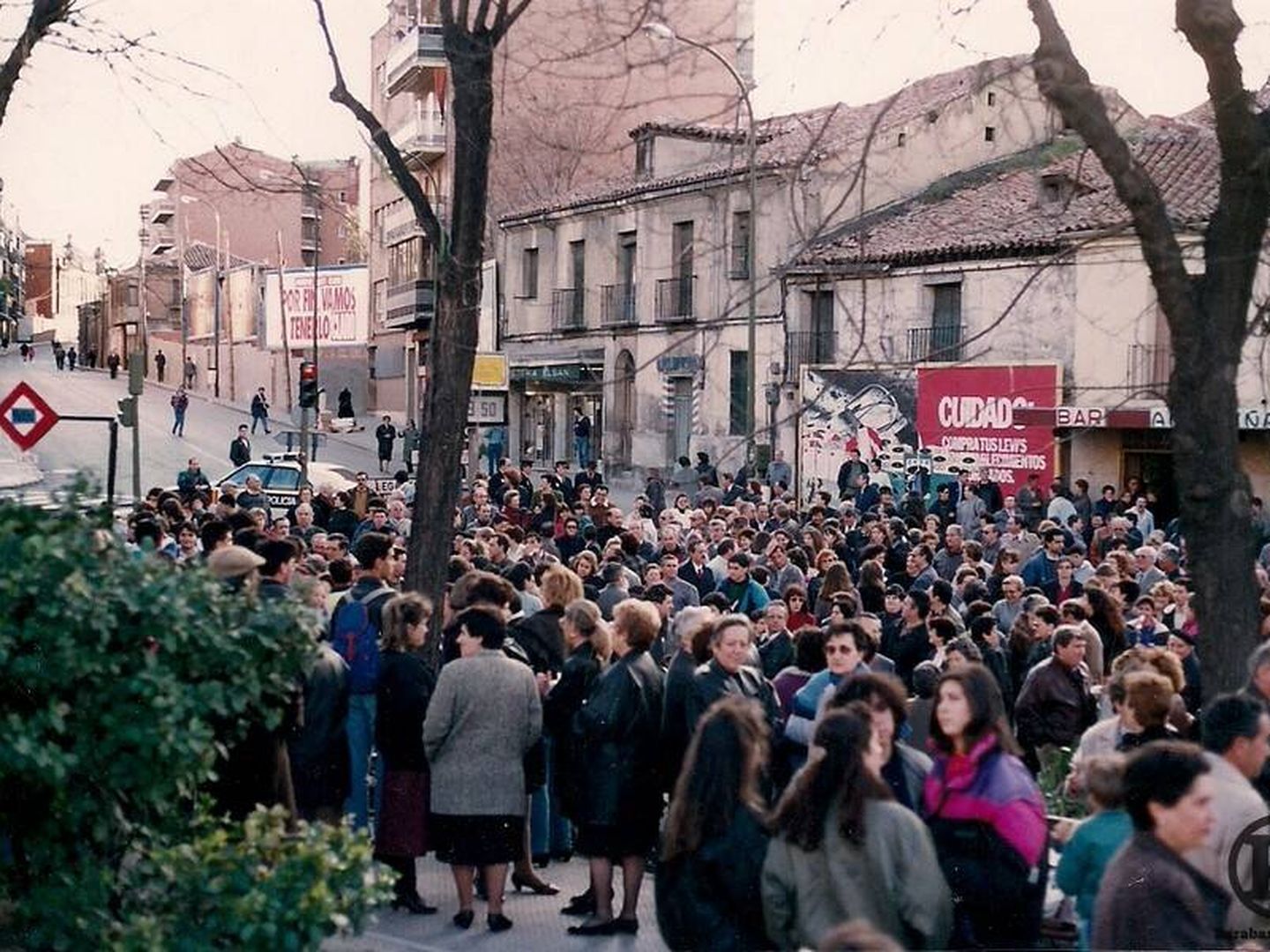 Inauguración simbólica de un metro inexistente en Buenavista a principios de los 90. (Pedro Casas)