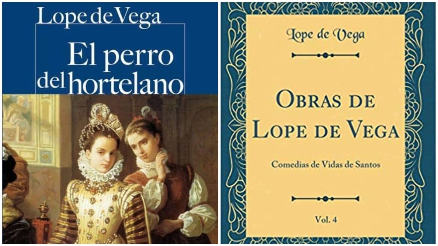 Portadas de 'El perro del hortelano' y de 'Comedias de vidas de santos'. (Ed. Castalia Prima y Forgotten Books)