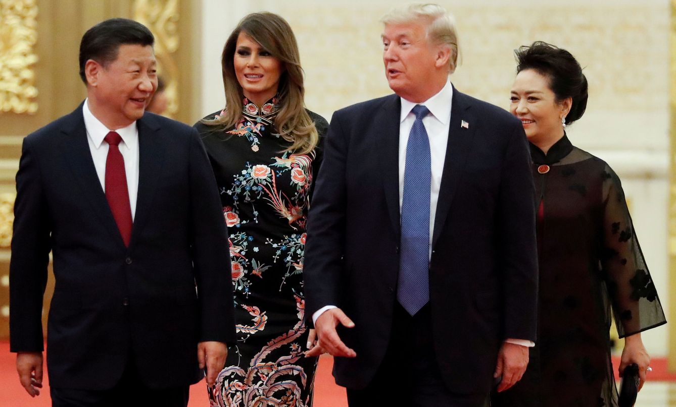 Donald Trump y Xi Jinping durante una visita oficial a China, en noviembre de 2017. (Reuters)