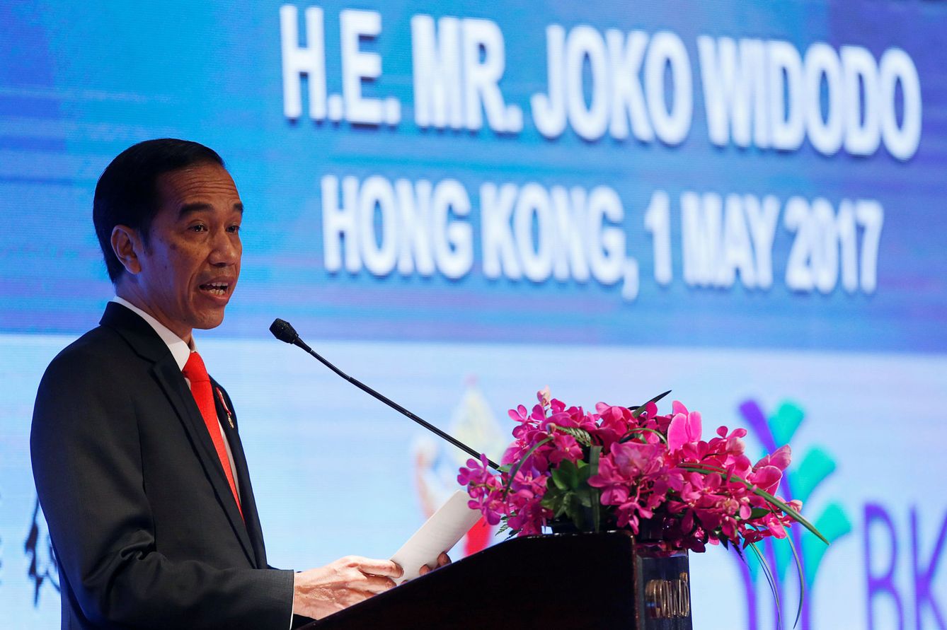 El presidente Joko 'Jokowi' Widodo durante su intervención en un foro en Hong Kong. (Reuters)