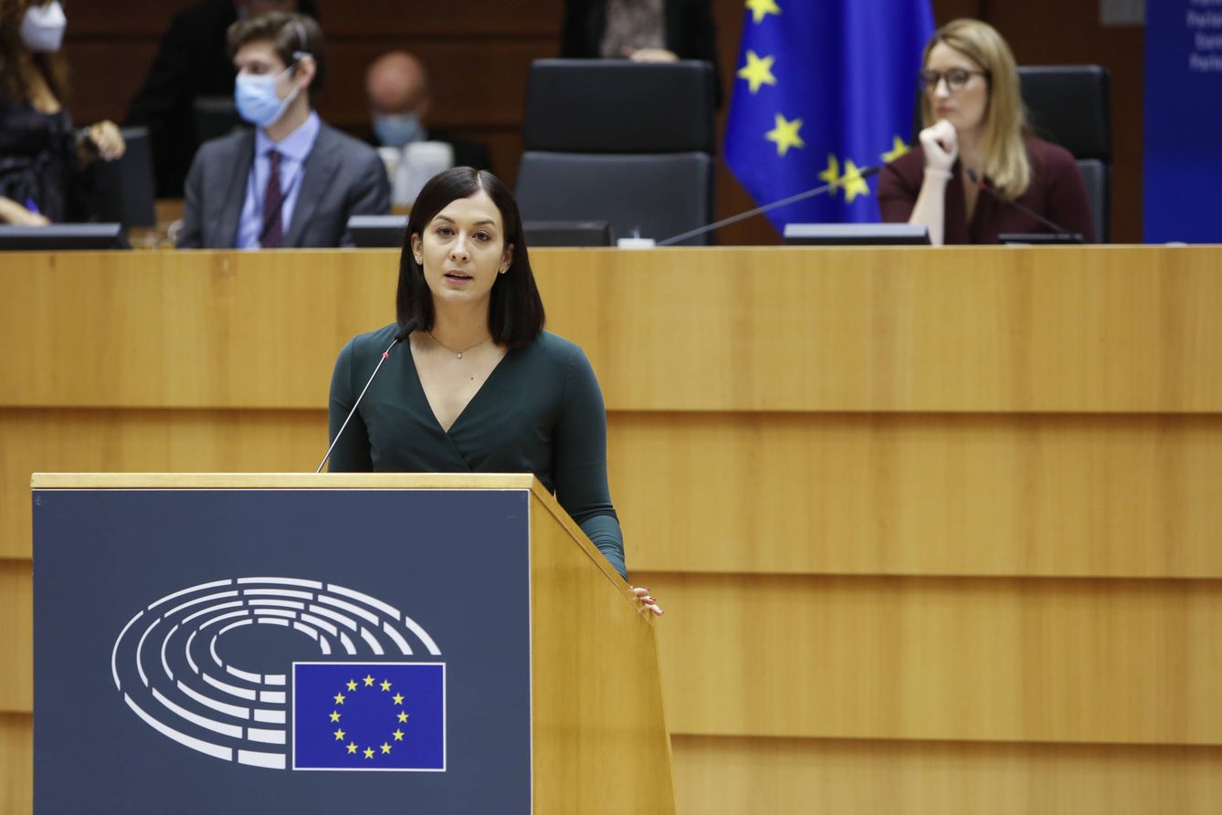 Katalin Cseh, eurodiputada liberal húngara, durante un Pleno en Bruselas. (Parlamento Europeo)
