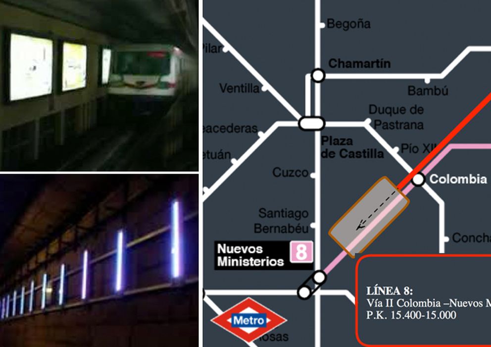 Foto: Simulador de cómo quedarán los túneles del metro con la futura publicidad.