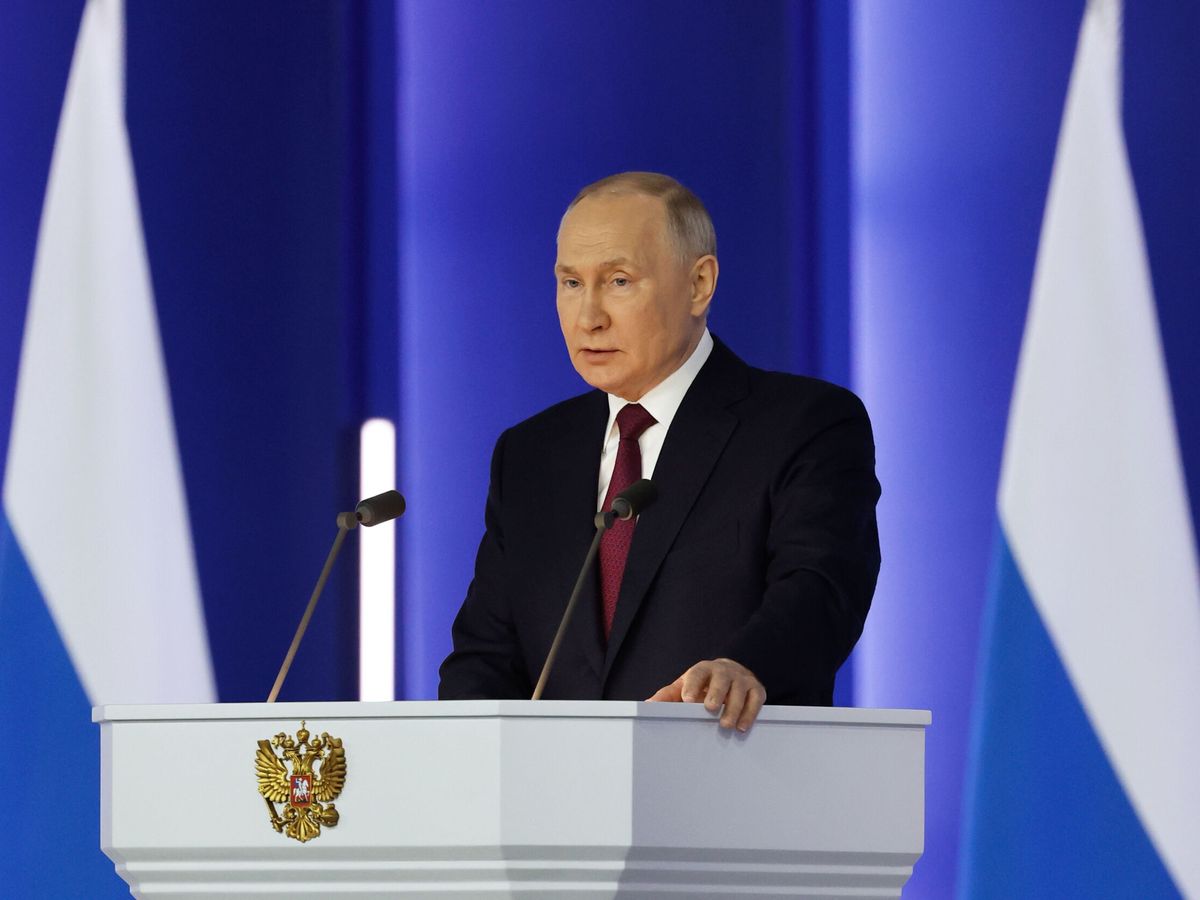 Foto: Putin, durante el discurso. (EFE/EPA/Dimitry Astakhov)