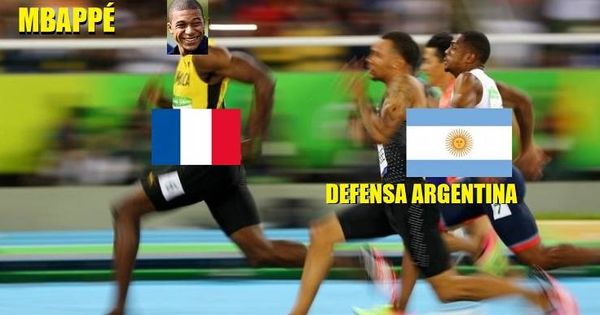Foto: Mbappé dejó en evidencia a la defensa argentina.