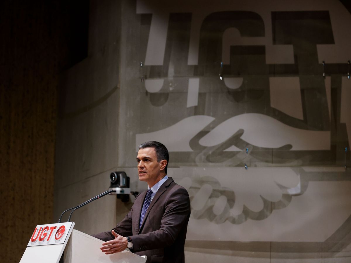 Foto: El presidente del Gobierno, Pedro Sánchez, el pasado mes de enero en la inauguración de unas jornadas de UGT. (EFE/Javier Lizón)