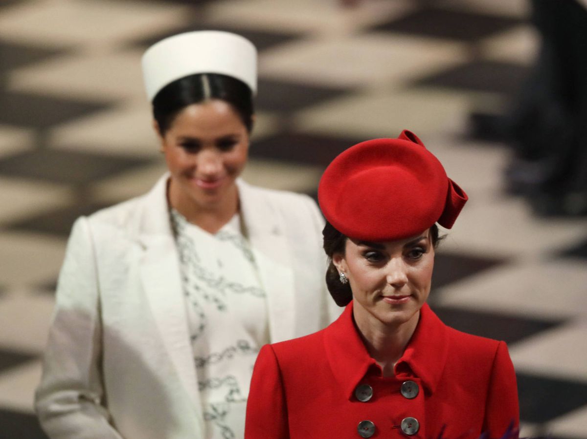 Foto: Kate Middleton y Meghan Markle, en un servicio religioso por el Día de la Commonwealth. (Getty)