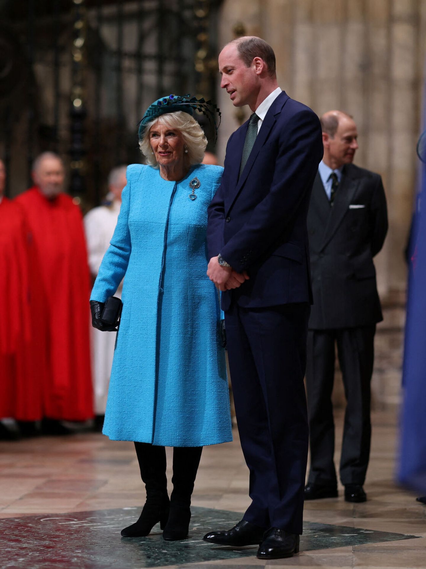 Camilla y el príncipe Guillermo, en los actos de celebración del Día de la Commonwealth. (Reuters)