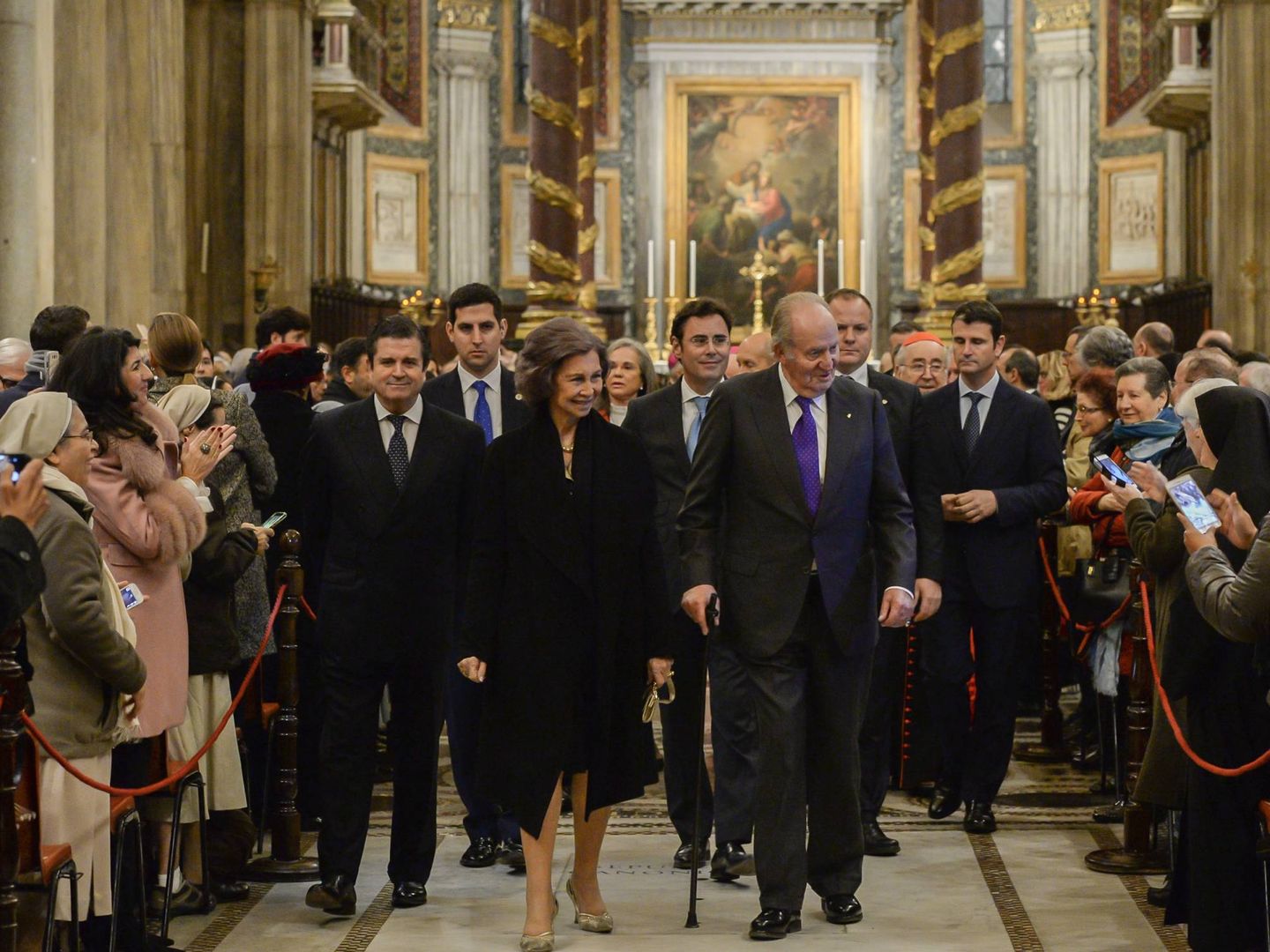 Don Juan Carlos y doña Sofía con el presidente de Endesa, Borja Prado. (Fundación Endesa)
