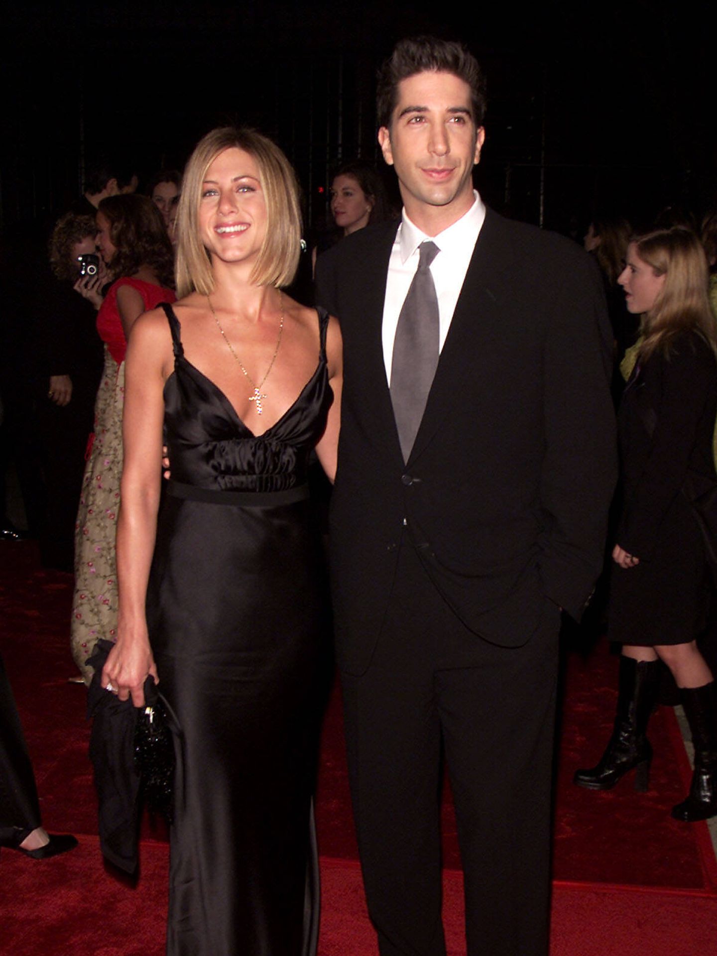 Jennifer Aniston y David Schwimmeren los Annual People's Choice Awards. (Getty)