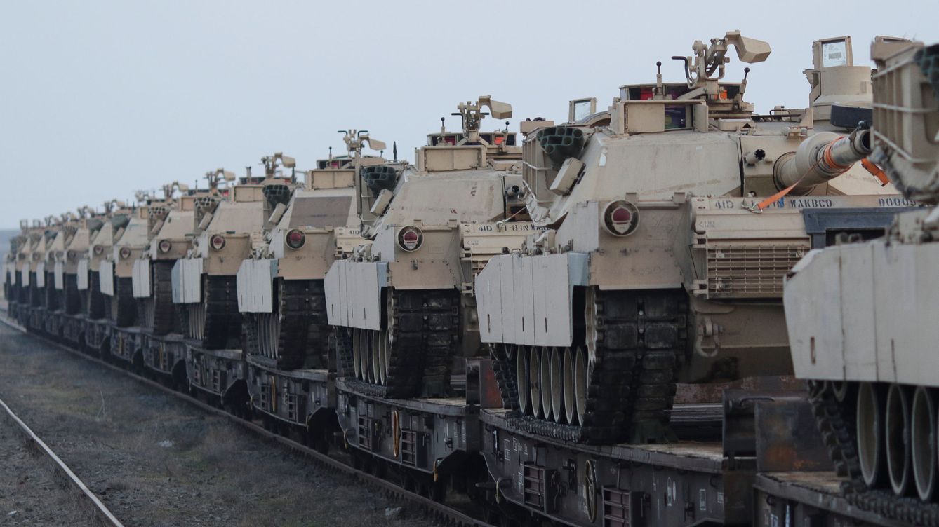 Foto: Tanques M1 Abrams en la base Mihail Kogalniceanu Air Base, de Rumanía. (Reuters) 