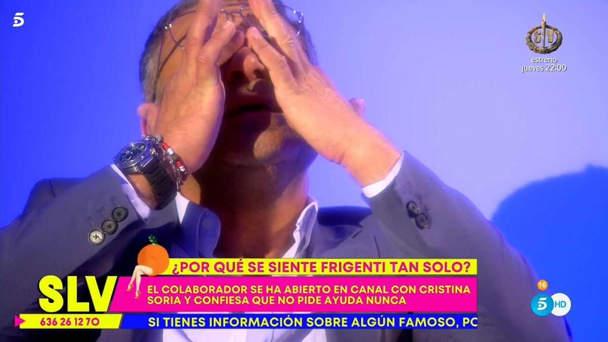 Jorge Javier, incapaz de contener las lágrimas en 'Sálvame' por los traumas compartidos con Frigenti