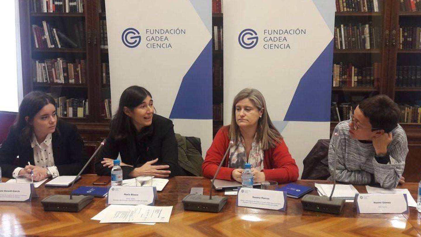De izquierda a derecha: Clara Benedí, María Blasco, Susana Marcos y Noemí Gómez (Fund. Gadea Ciencia).