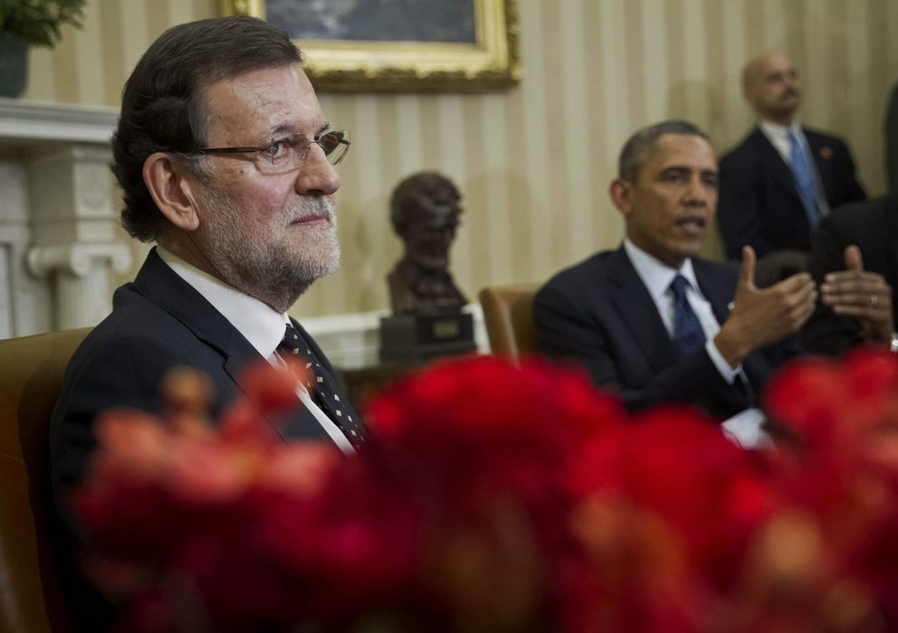Foto: Mariano Rajoy durante el encuentro con Barack Obama en la Casa Blanca. (EFE)