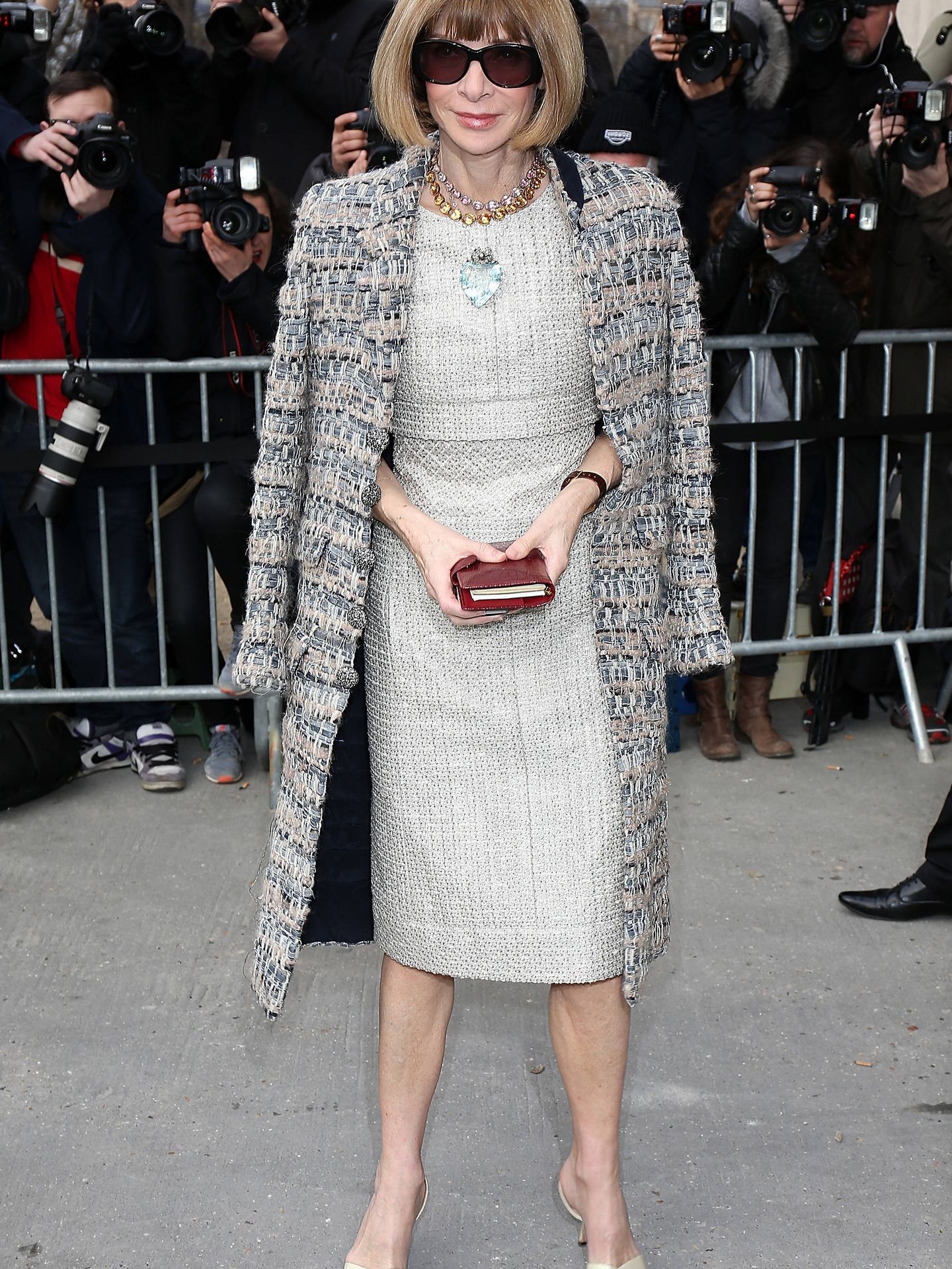 Anna Wintour a su llegada al desfile de Chanel. (Getty)