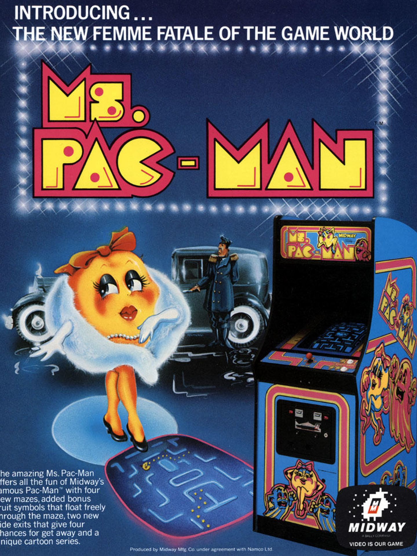 Publicidad de 'Ms Pac-Man'. (Midway)