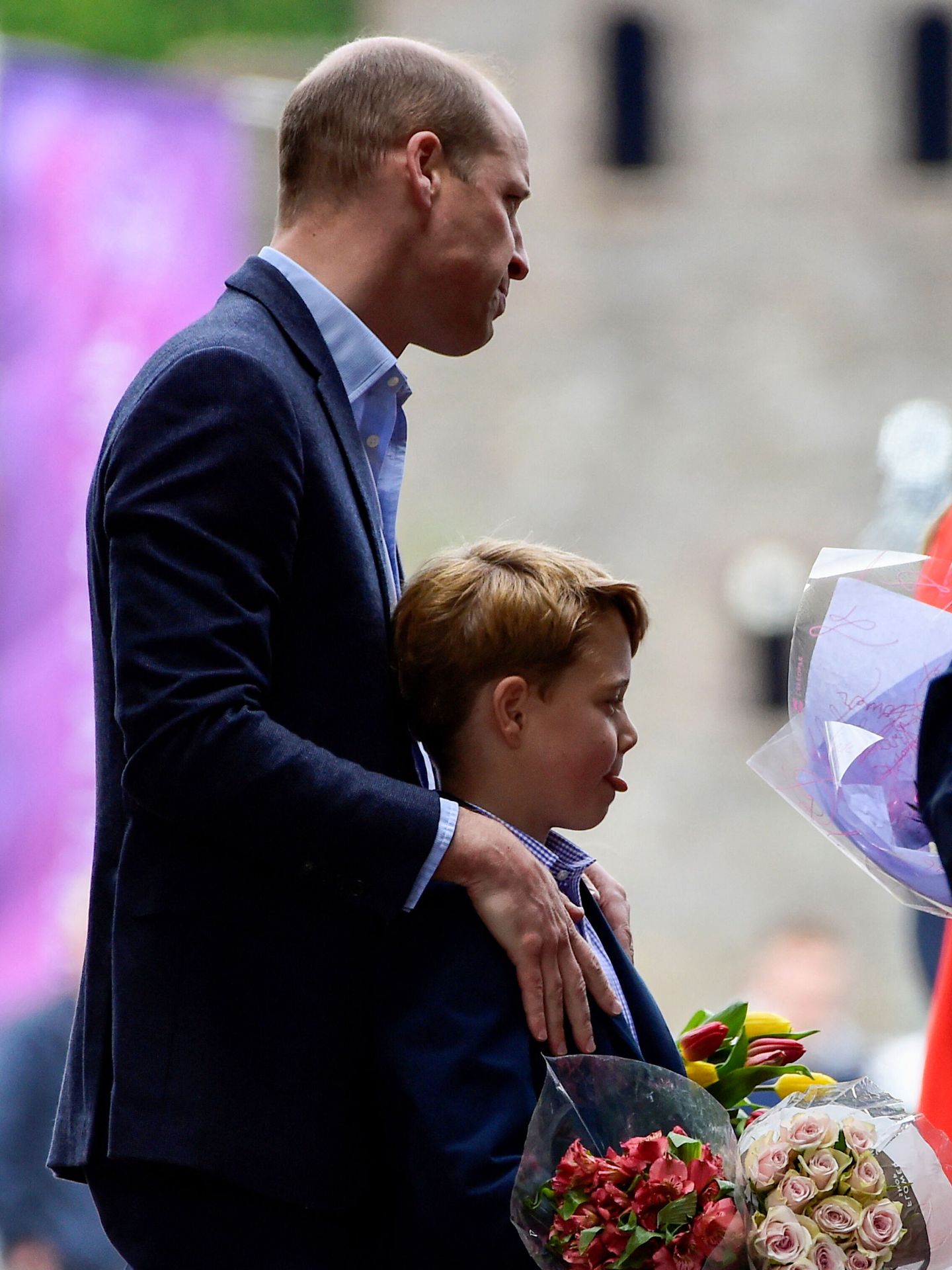 El príncipe Guillermo y George. (Reuters/Rebecca Naden)