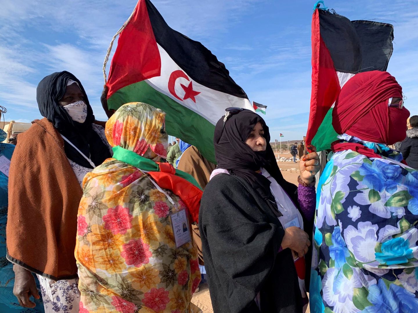 Varias mujeres acuden al XV Congreso del Frente Polisario en 2019. (EFE)
