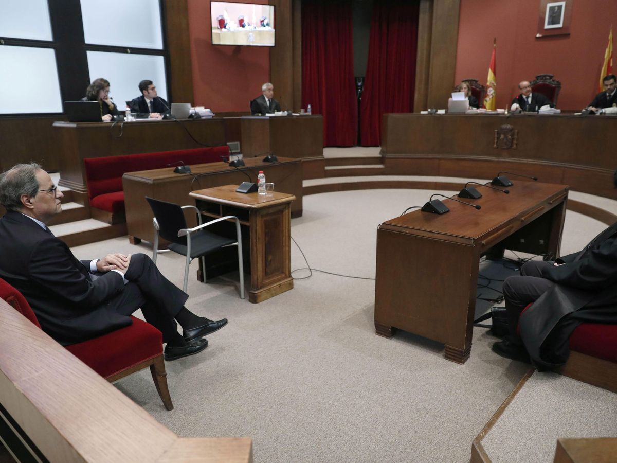 Foto: El presidente de la Generalitat, Quim Torra, en la sesión judicial. (Reuters)