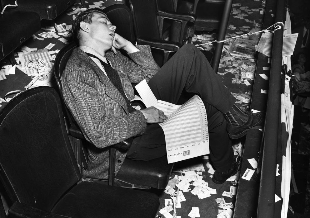 Foto: Un delegado durmiendo durante la Convención Republicana de 1948. (Corbis)