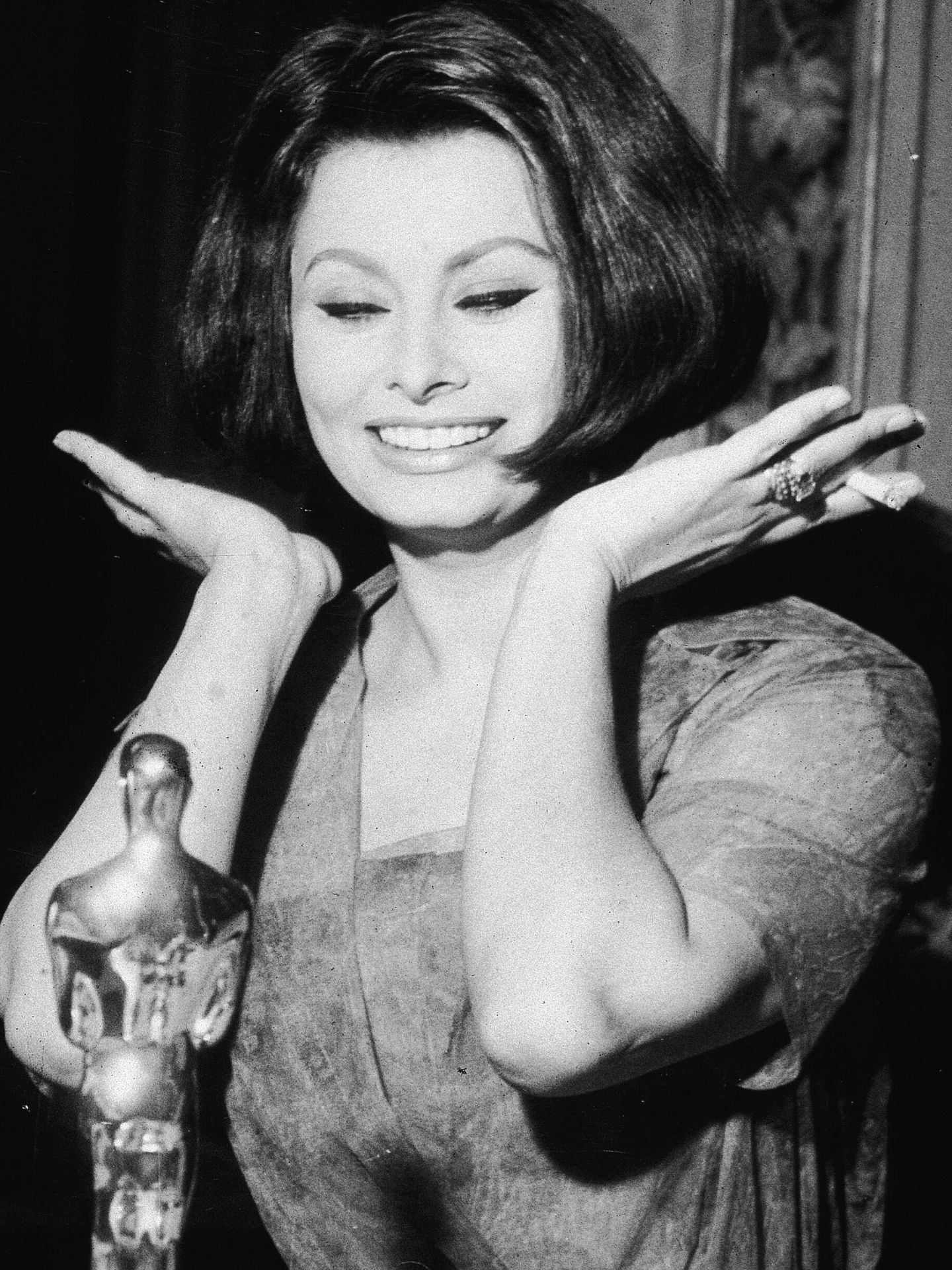 Sophia Loren, recibiendo su Oscar en 1962. (Getty)