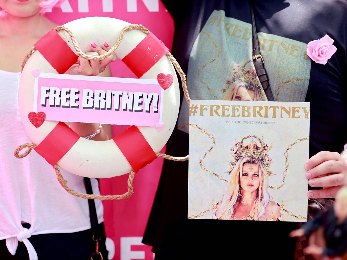 Foto: Fans de Britney Spears se manifiestan en Los Ángeles. (Getty)