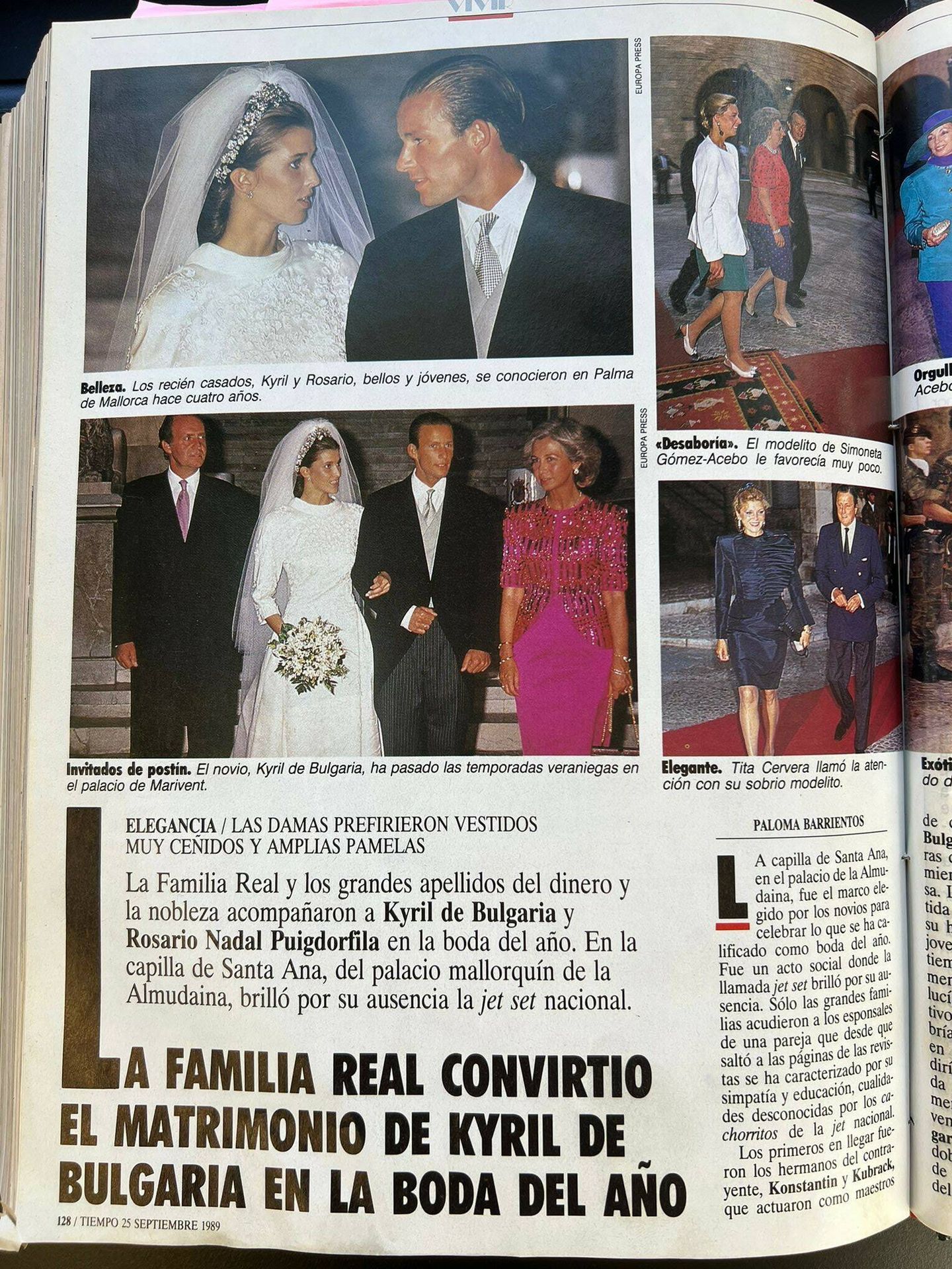 La boda de Kyril y Rosario en un artículo de la revista 'Tiempo'. 