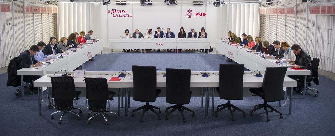 Reunión de la ejecutiva federal del PSOE el pasado 24 de febrero. (Borja Puig).