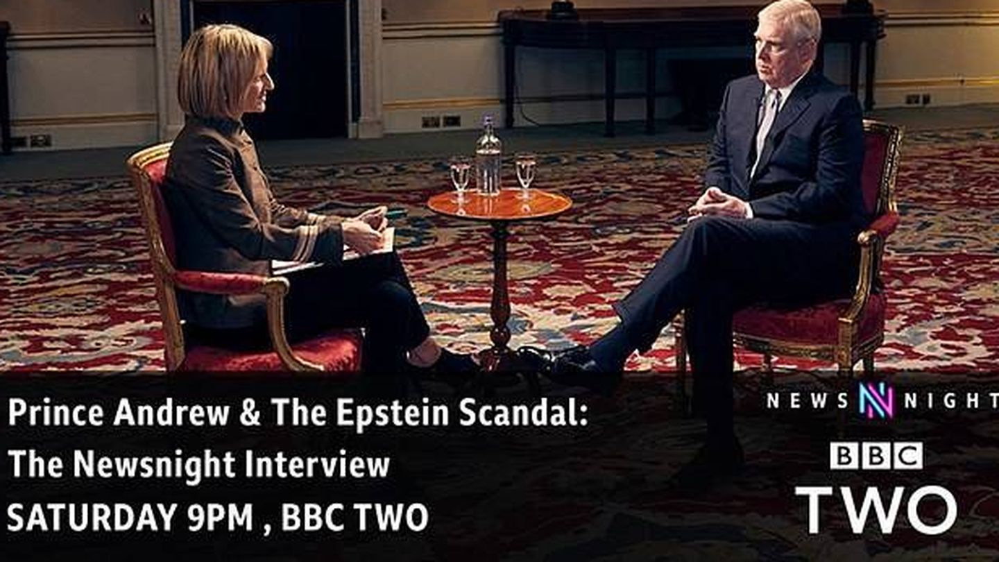 El príncipe Andrés durante su entrevista con la periodista Emily Maitlis. (BBC)