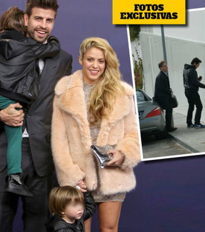 Foto: Shakira, Piqué, sus dos hijos y el médico llegando a su casa (Fotomontaje realizado en Vanitatis)