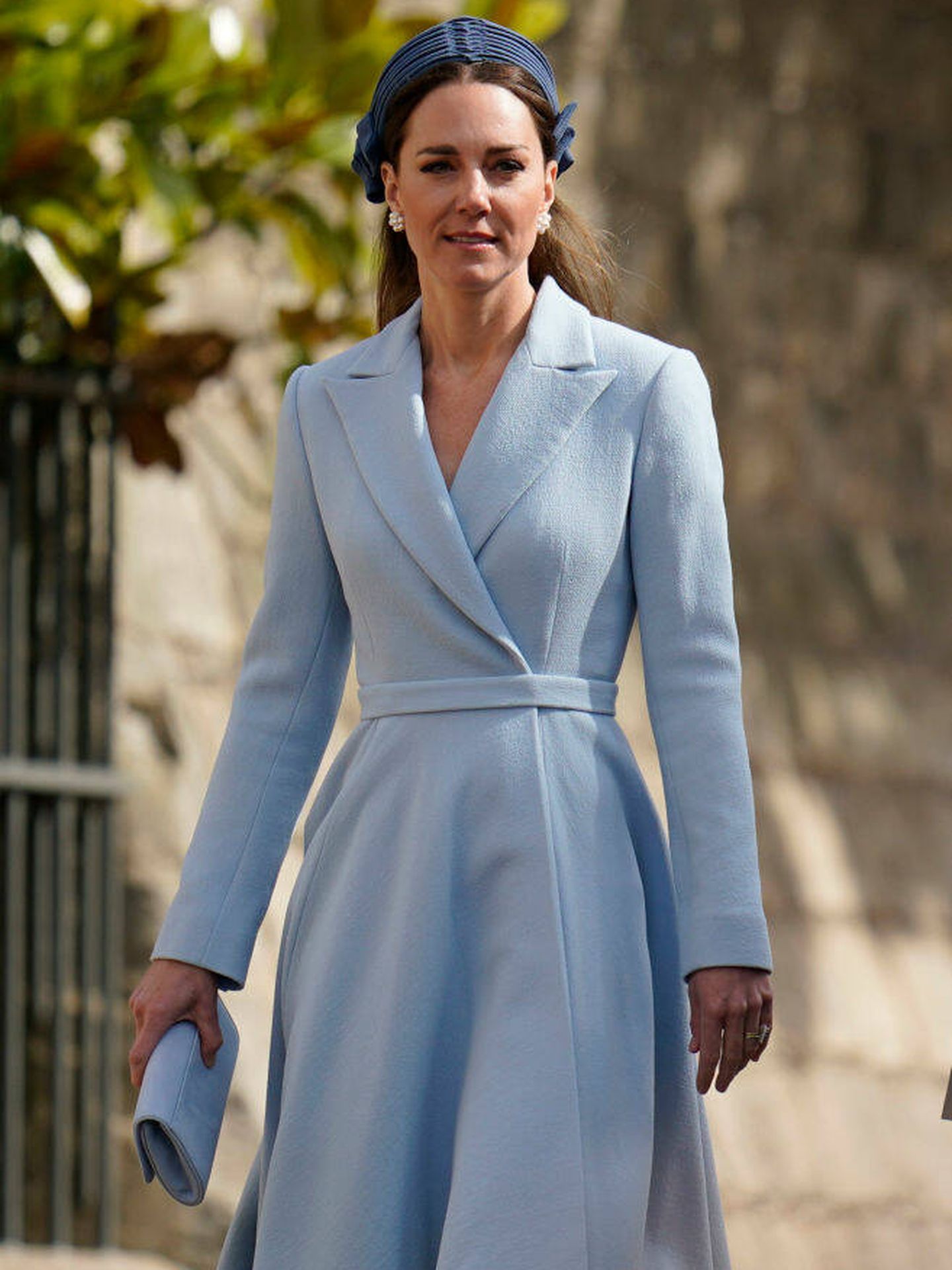 El look de Kate Middleton, en el Domingo de Pascua. (Getty/Andrew Matthews-WPA Pool)