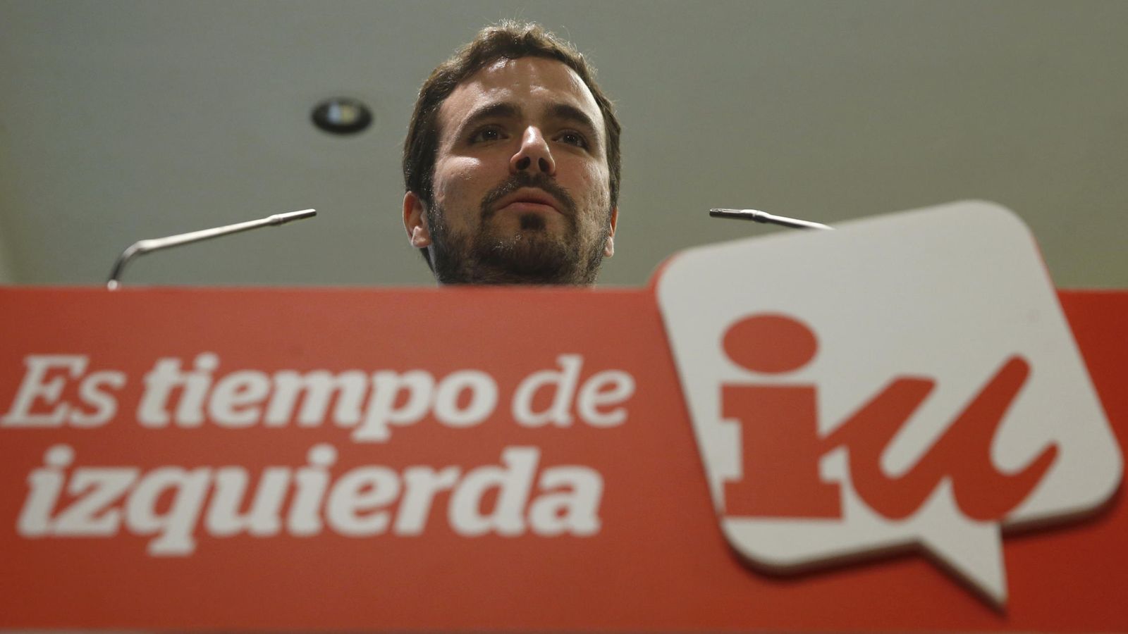 Foto: Alberto Garzón, en rueda de prensa en la sede de IU, este 3 de noviembre. (EFE)